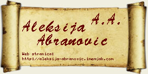 Aleksija Abranović vizit kartica